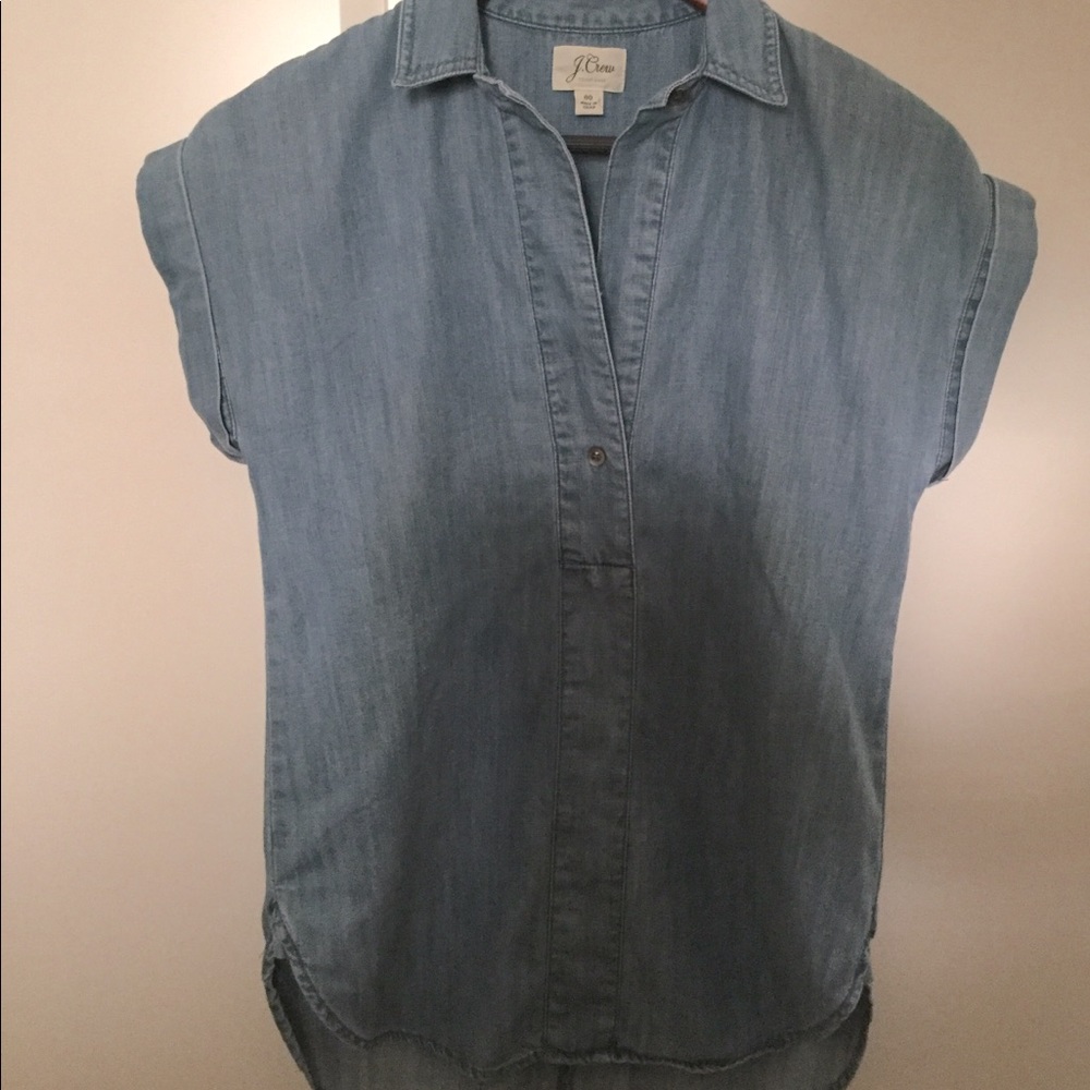JCREW Sz00 Short Sleeve Denim Collared Tunic